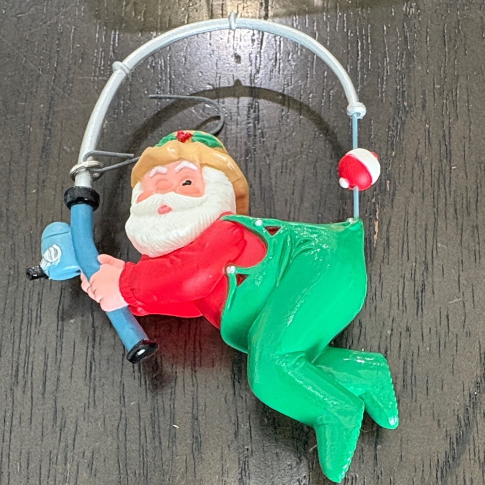 Hallmark Keepsake Santa Fishing Ornament - Red and Green